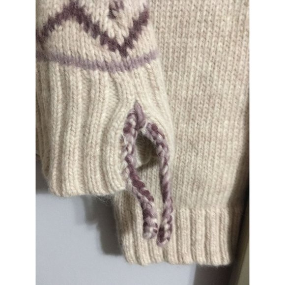 Horny Toad Medium Knit Wool Cream Zip Up Casual Outdoor Cardigan Sweater - Picture 4 of 5